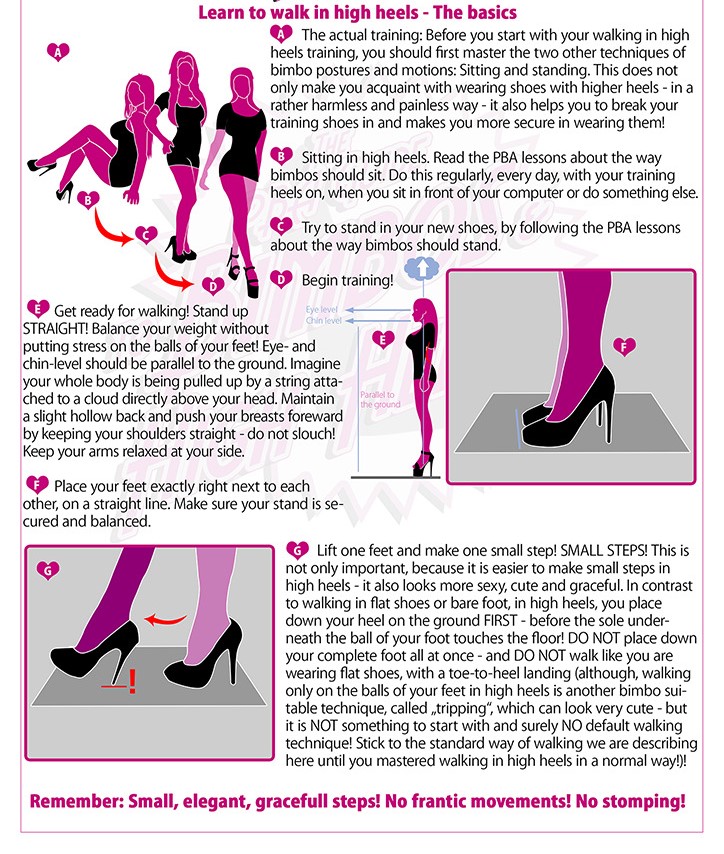 How to learn and practice to walk and move in high heels