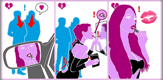 How bimbos should apply lipstick to draw attention