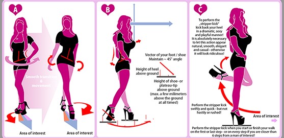 步態進階：走出讓人回頭的節奏“How a bimbo should walk-Refining your walk and the stripper kick”