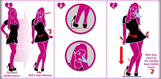 “Bimbo postures and movements: How to make a bimbo curtsey“