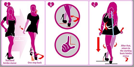 屈膝禮儀：柔順與誘惑的結合“Bimbo postures and movements- How to make a bimbo curtsey“